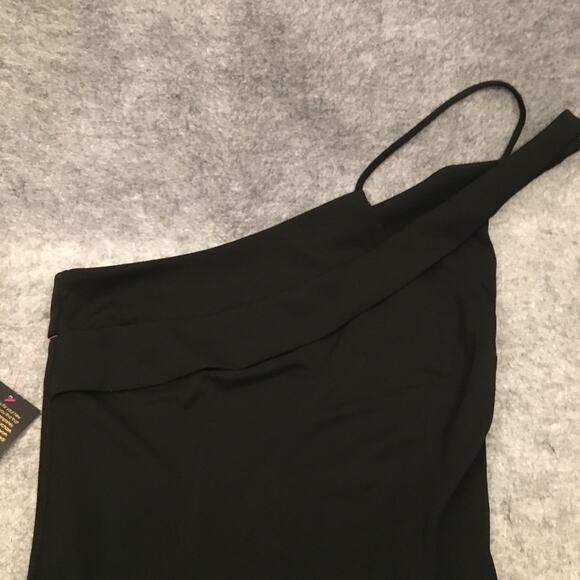NWT Bebe Little Black Dress, Women's Size Small, Asymmetrical Off Shoulder, Slit - Picture 7 of 9